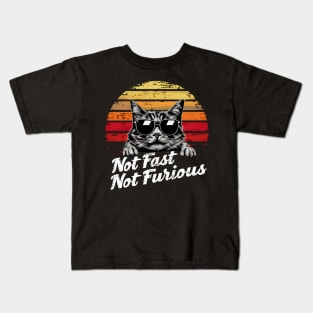 Not Almost Not Furious Lazy Relaxed Cat Kids T-Shirt